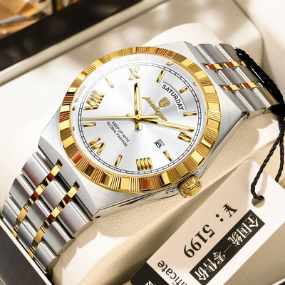 Trendy Men's Night Light Waterproof Watch