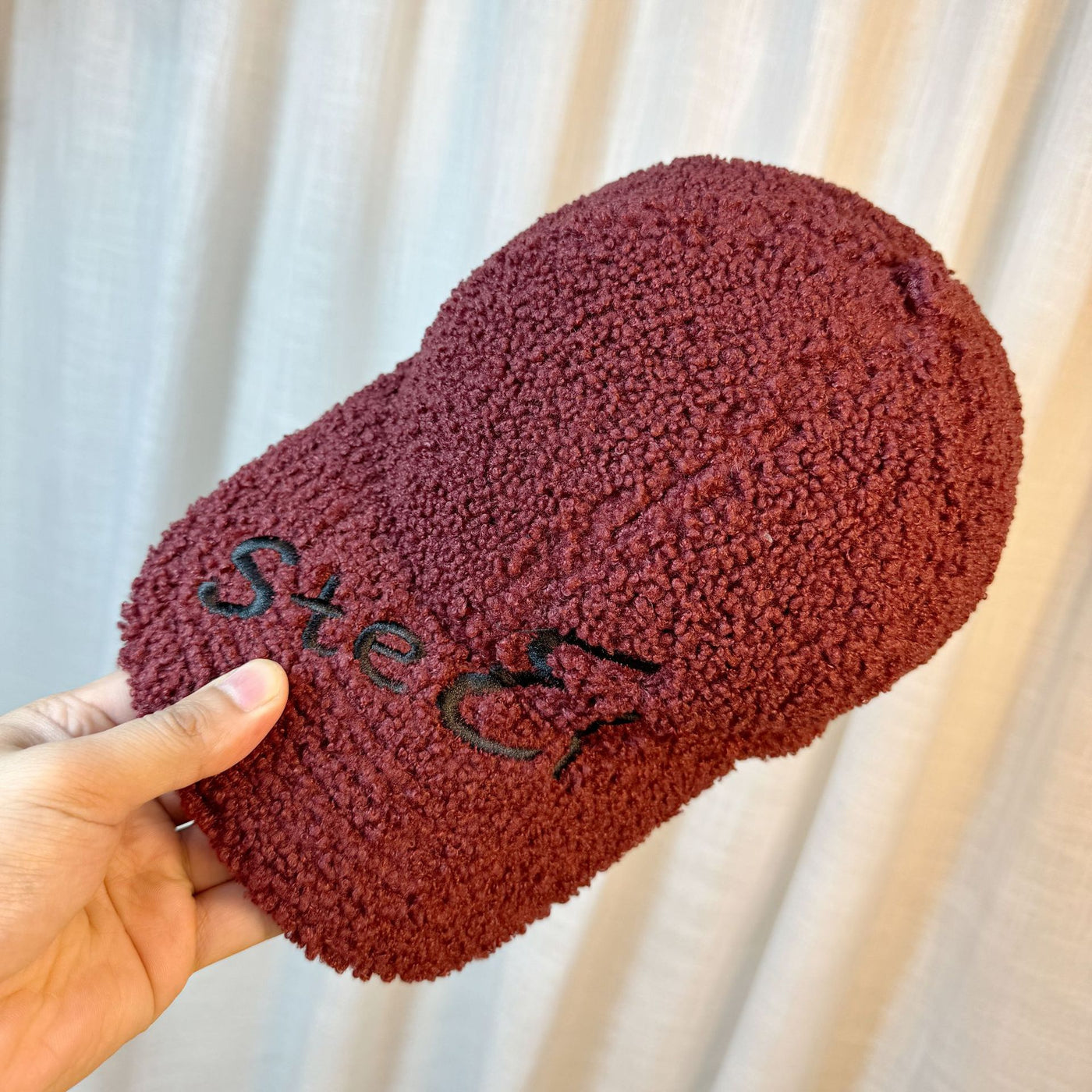 Outdoor Upgrade Warm Lamb Fur Makes Face Look Small Embroidered Letters Peaked Cap