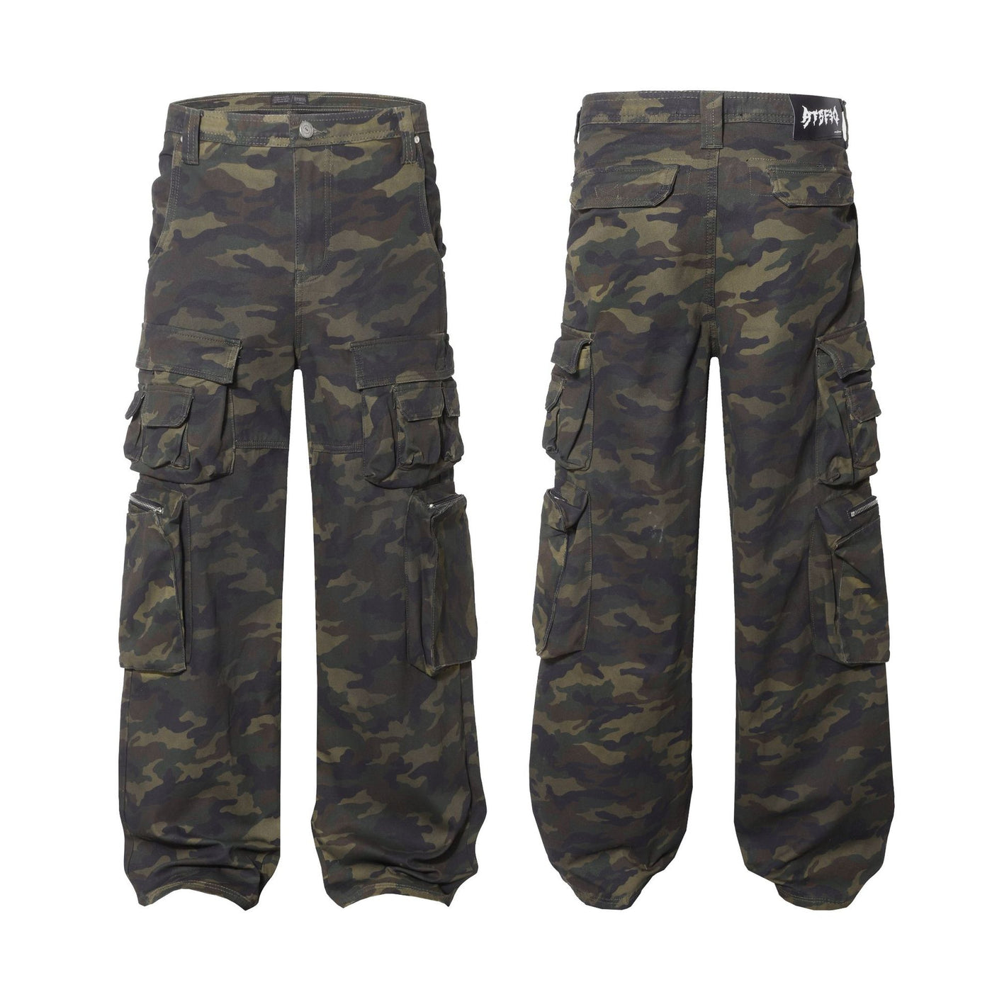 New Style Waste Soil Style High Street American Camouflage Workwear Wide Leg Pants